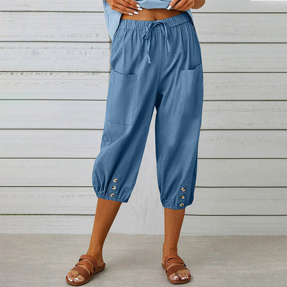 Women's Casual Capri Pants with Pockets