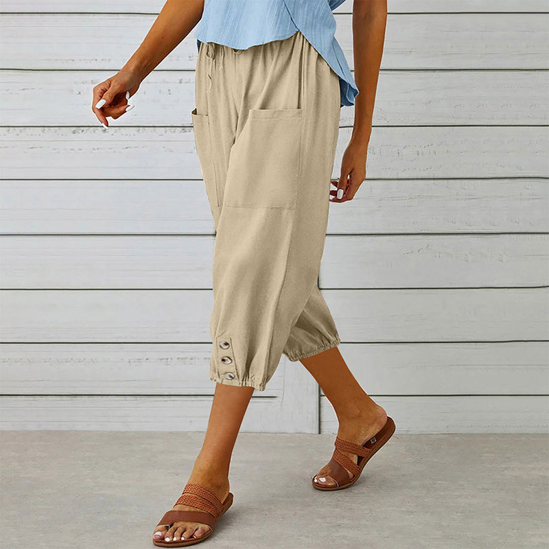 Women's Casual Capri Pants with Pockets