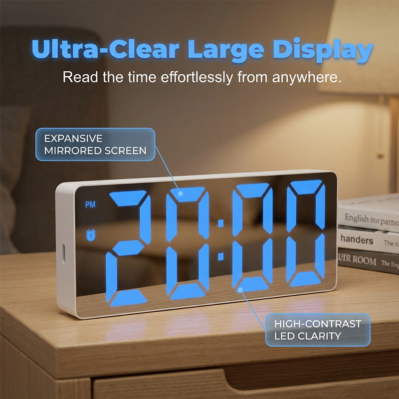 🎉 Last Day Promotion-50% OFF-LED Digital Alarm Clock with Mirror Surface