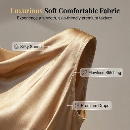 Women's Sleeveless Cowl Neck Midi Dress & Showcasing nobility and luxury
