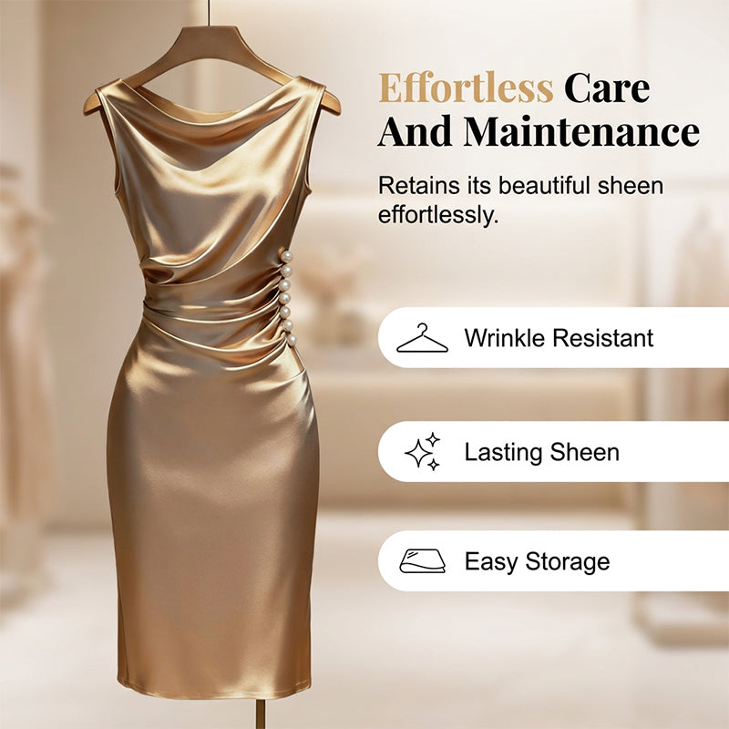 Women's Sleeveless Cowl Neck Midi Dress & Showcasing nobility and luxury