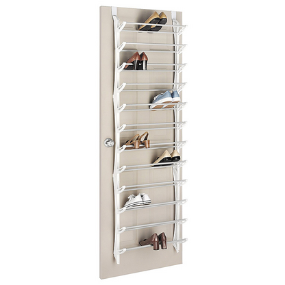 📢📢50% OFF !! ⏰ Over-the-Door Shoe Rack Organizer – 24 pockets & tool-free install – Fits standard doors, holds up to 24 pairs – perfect for entryway or closet 🚪✨