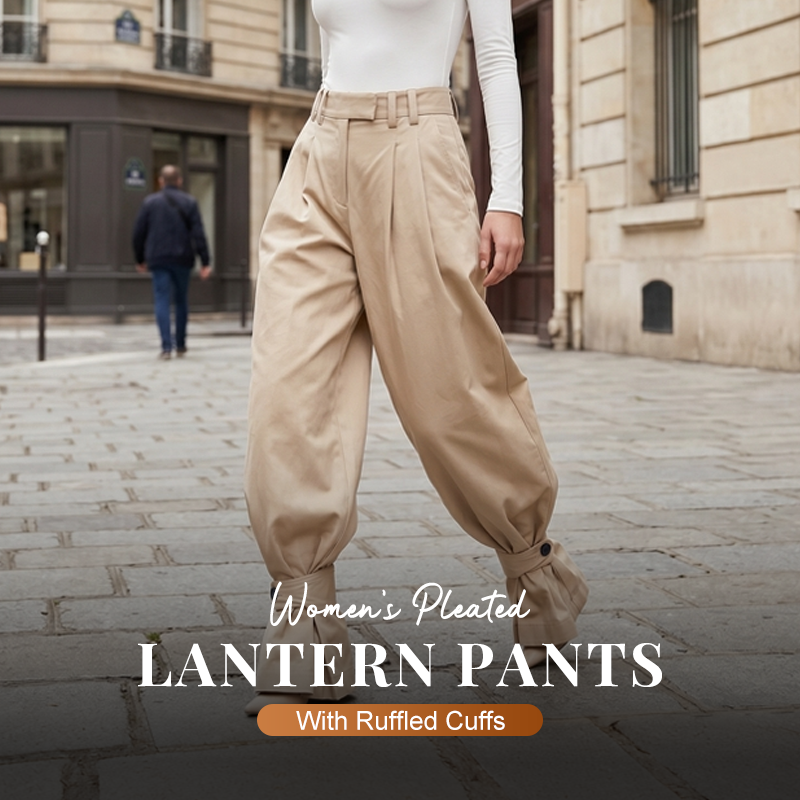 ⏳Limited-time 50% off⏰Women's Pleated Lantern Pants with Ruffled Cuffs👖