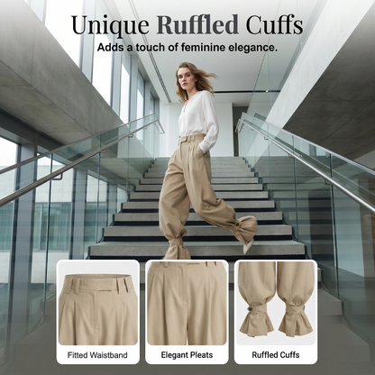 ⏳Limited-time 50% off⏰Women's Pleated Lantern Pants with Ruffled Cuffs👖