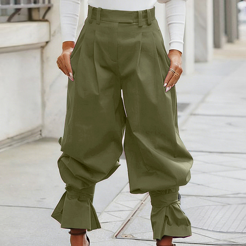 ⏳Limited-time 50% off⏰Women's Pleated Lantern Pants with Ruffled Cuffs👖