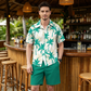 Men's Tropical Print Shirt & Shorts Set