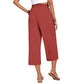 Women's Cotton Linen Wide Leg Capri Pants