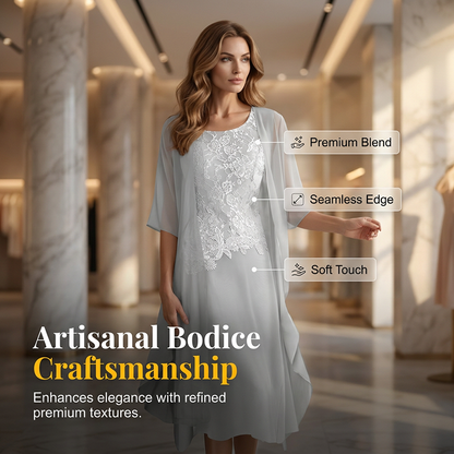 Women's Lace Chiffon Dress 2-Piece Set