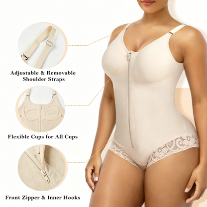 💃 LIMITED-TIME 50% OFF! ✨ Women's Zip-Up Shapewear Bodysuit – Tummy Control, Full-Body Smoothing 🌟