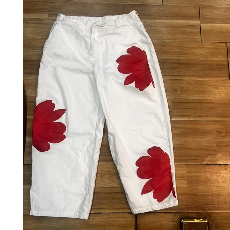 🥳 59% OFF! 🥳 Artistic Flower Wide-Leg Jeans for Women