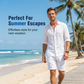 Men's Casual Cotton-Linen Shorts with Drawstring Waist