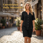 Women's Linen V-Neck Shirt & Shorts Set