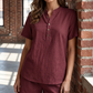 Women's Casual Short Sleeve Top and Shorts Set