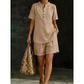 Women's Casual Short Sleeve Top and Shorts Set