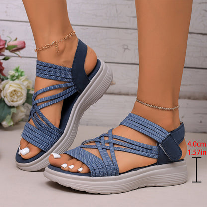 Women's Elastic Strap Platform Sport Sandals