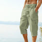 🔥New arrivals now on sale-Men's Linen Blend Cargo Capri Pants