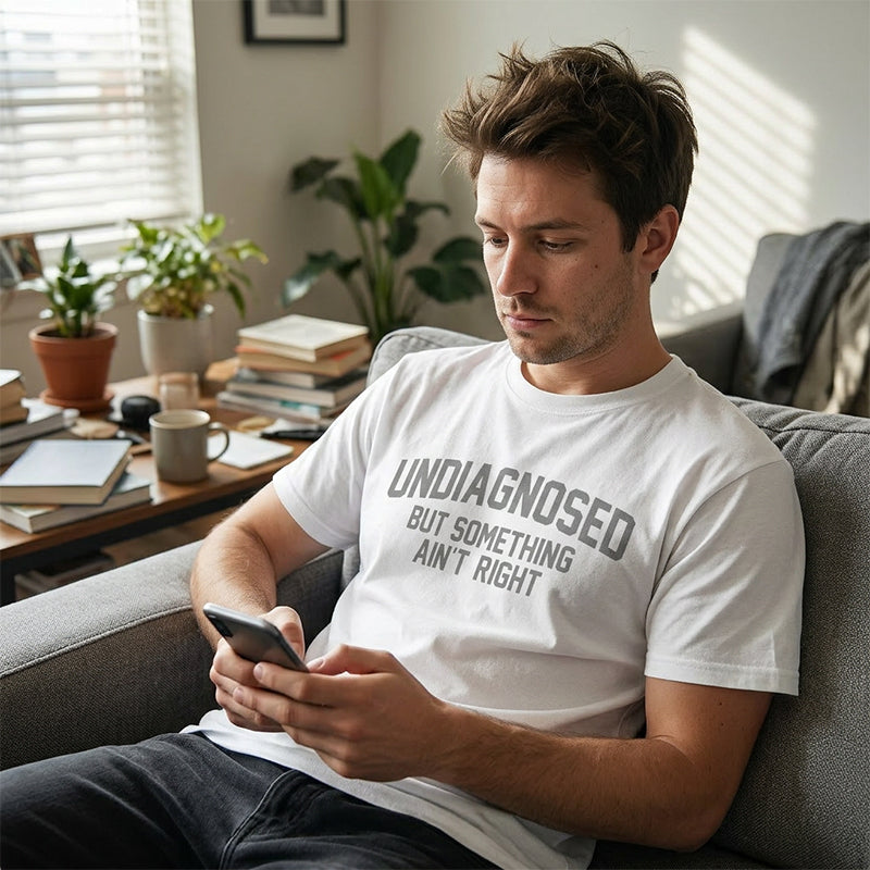 ⏳Time-Limited Special⏰Funny "Undiagnosed" Slogan T-Shirt – Witty, Soft, Conversation Starter 🎤