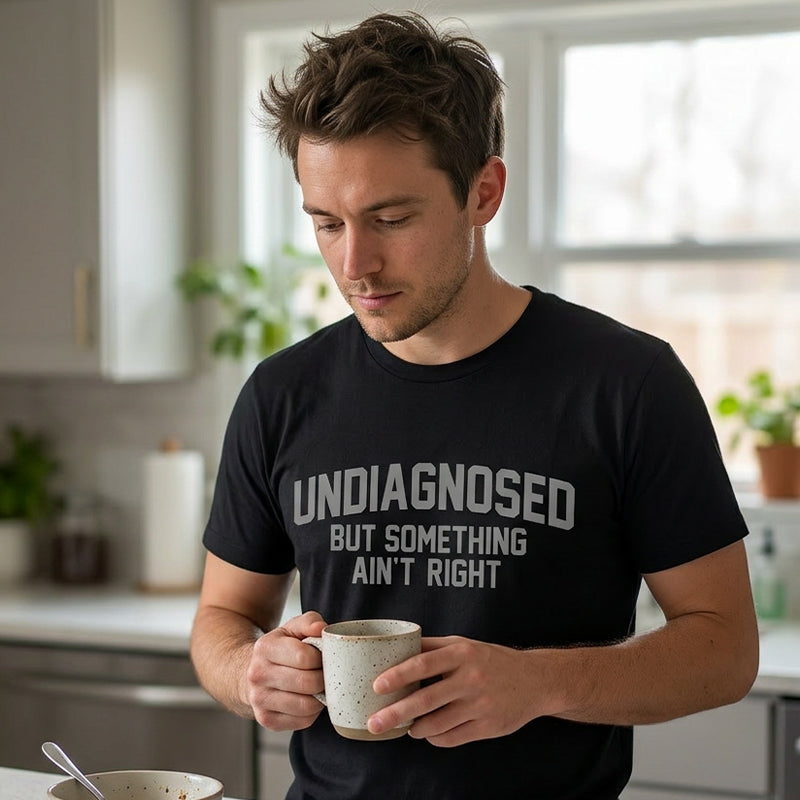 ⏳Time-Limited Special⏰Funny "Undiagnosed" Slogan T-Shirt – Witty, Soft, Conversation Starter 🎤