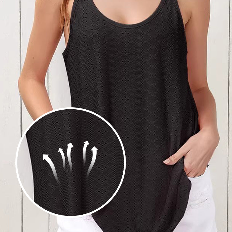 🎁Neuwaren 50% Rabatt💥Mesh Cami Top 🌿✨ – Double Straps, Irregular Hem, Loose Fit, 10 Colours