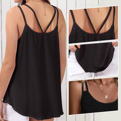 🎁Neuwaren 50% Rabatt💥Mesh Cami Top 🌿✨ – Double Straps, Irregular Hem, Loose Fit, 10 Colours