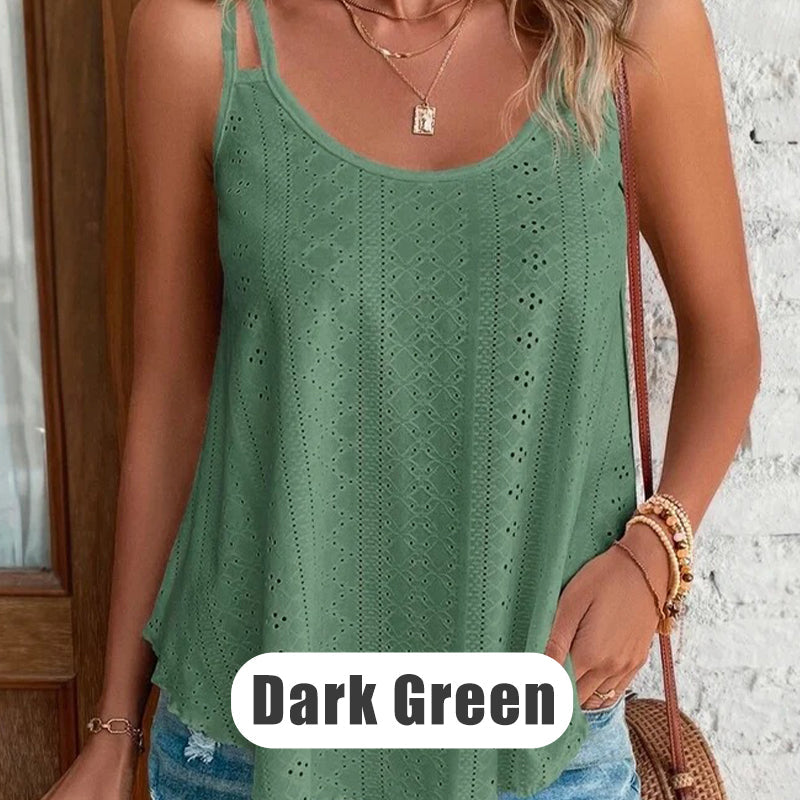 🎁Neuwaren 50% Rabatt💥Mesh Cami Top 🌿✨ – Double Straps, Irregular Hem, Loose Fit, 10 Colours