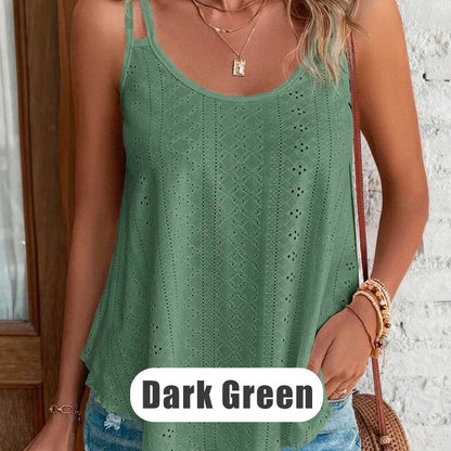 🎁Neuwaren 50% Rabatt💥Mesh Cami Top 🌿✨ – Double Straps, Irregular Hem, Loose Fit, 10 Colours