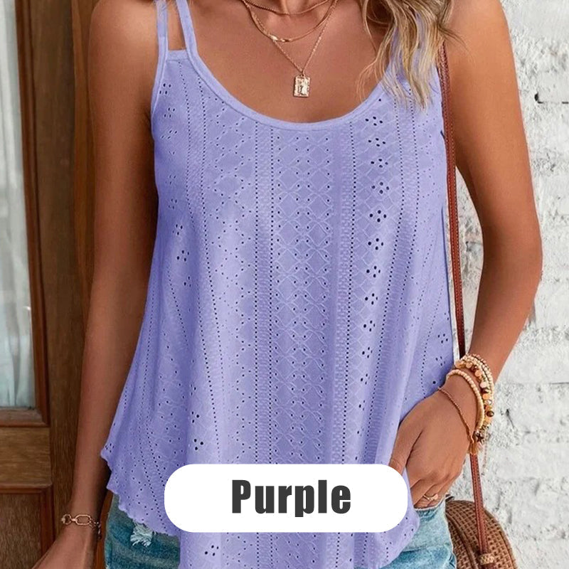 🎁Neuwaren 50% Rabatt💥Mesh Cami Top 🌿✨ – Double Straps, Irregular Hem, Loose Fit, 10 Colours