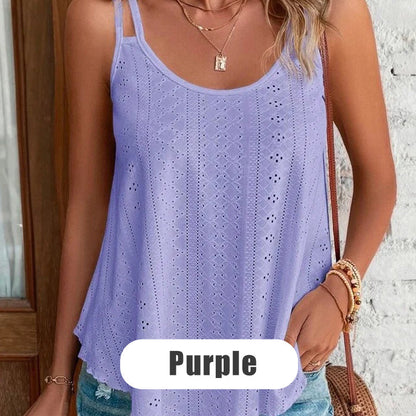 🎁Neuwaren 50% Rabatt💥Mesh Cami Top 🌿✨ – Double Straps, Irregular Hem, Loose Fit, 10 Colours