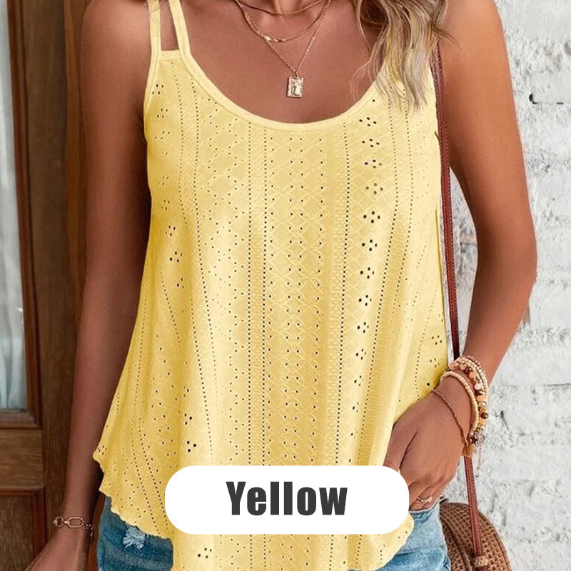 🎁Neuwaren 50% Rabatt💥Mesh Cami Top 🌿✨ – Double Straps, Irregular Hem, Loose Fit, 10 Colours