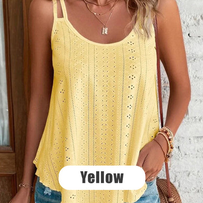 🎁Neuwaren 50% Rabatt💥Mesh Cami Top 🌿✨ – Double Straps, Irregular Hem, Loose Fit, 10 Colours