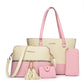 4-in-1 Color-Block Tote Bag Set