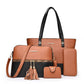 4-in-1 Color-Block Tote Bag Set