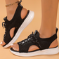 Women's Open-Toe Breathable Knit Wedge Sandals