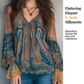 Elegant Bohemian Paisley Ruffled Blouse