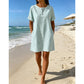 Women's Casual Striped Short Sleeve T-Shirt Dress