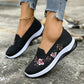 Women's Floral Embroidered Mesh Slip-On Shoes