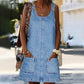 👗 LIMITED-TIME 50% OFF! ✨ Women's Casual Denim Pinafore Dress – A-Line Silhouette, Front Pockets, Relaxed Fit 🌿