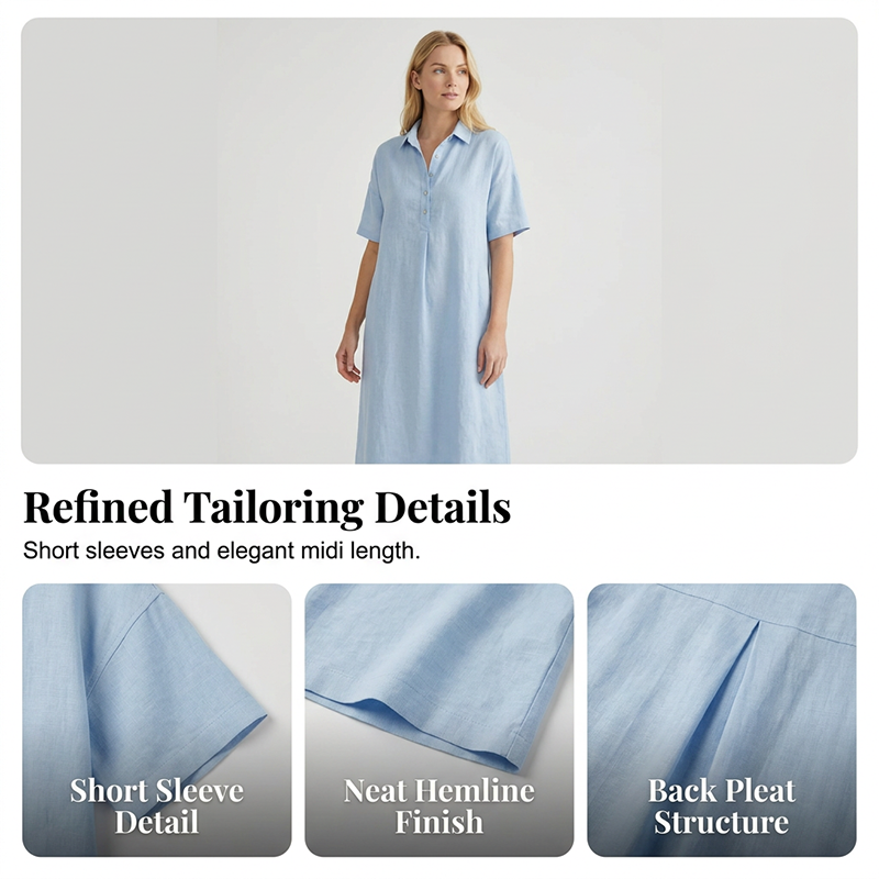 ☀️Women's Casual Linen Blend Shirt Dress – Effortless Style For Sunny Days✨