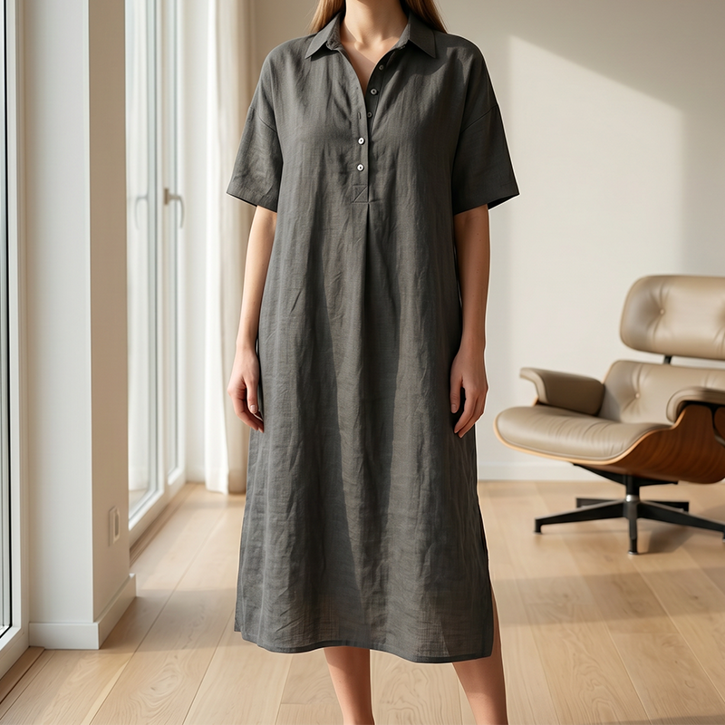 ☀️Women's Casual Linen Blend Shirt Dress – Effortless Style For Sunny Days✨