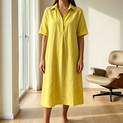 ☀️Women's Casual Linen Blend Shirt Dress – Effortless Style For Sunny Days✨