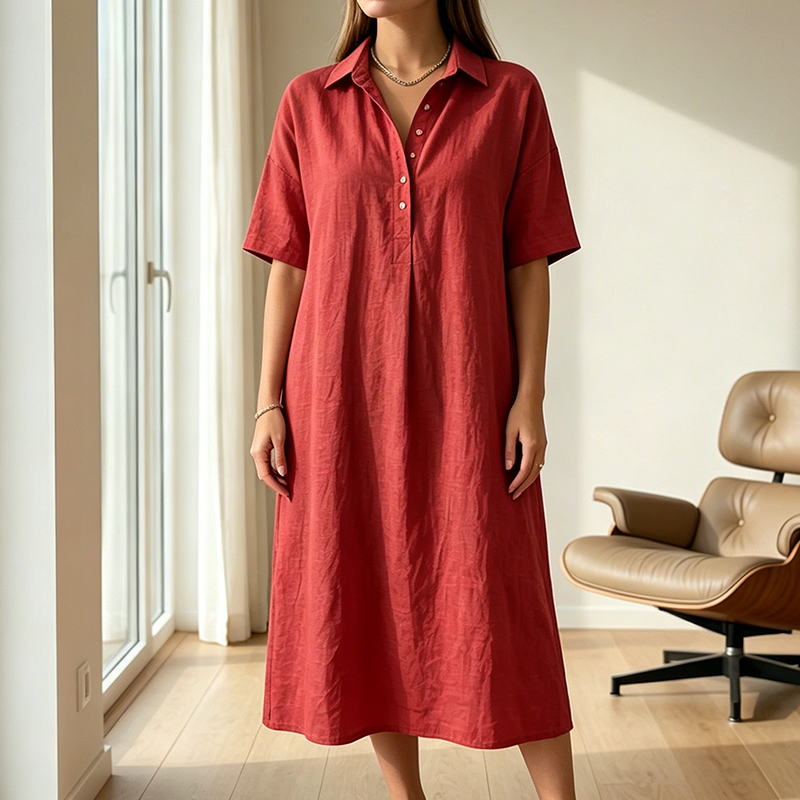 ☀️Women's Casual Linen Blend Shirt Dress – Effortless Style For Sunny Days✨
