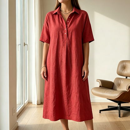 ☀️Women's Casual Linen Blend Shirt Dress – Effortless Style For Sunny Days✨
