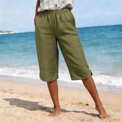 Women's Breathable Summer Casual Capri Pants