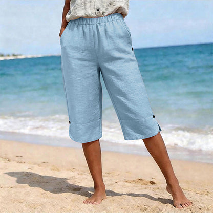 Women's Breathable Summer Casual Capri Pants