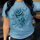 Women's Elegant Rose Graphic Print T-Shirt