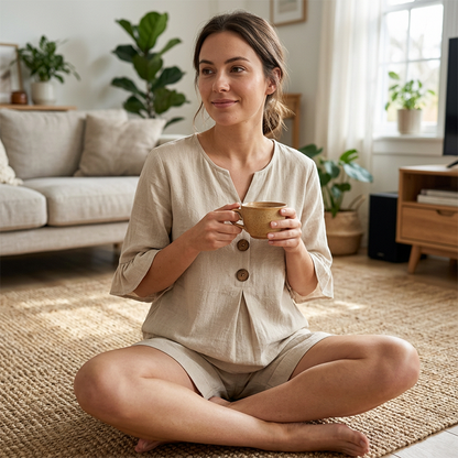 Women's Casual Cotton Two-Piece Outfit