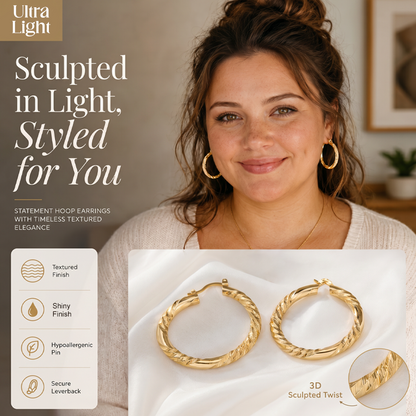Women's Elegant Twisted Hoop Earrings