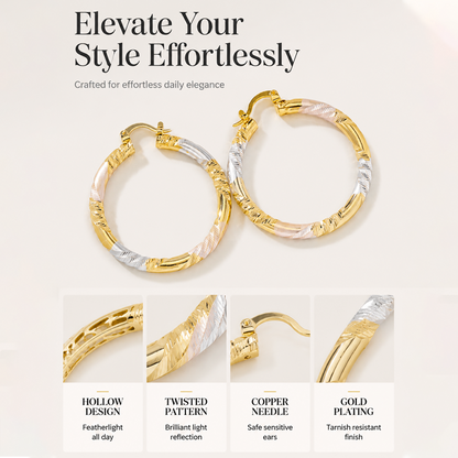 Women's Elegant Twisted Hoop Earrings