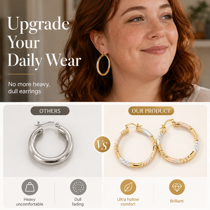 Women's Elegant Twisted Hoop Earrings