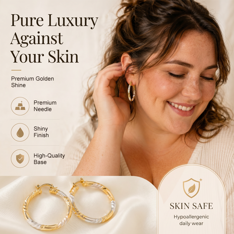 Women's Elegant Twisted Hoop Earrings